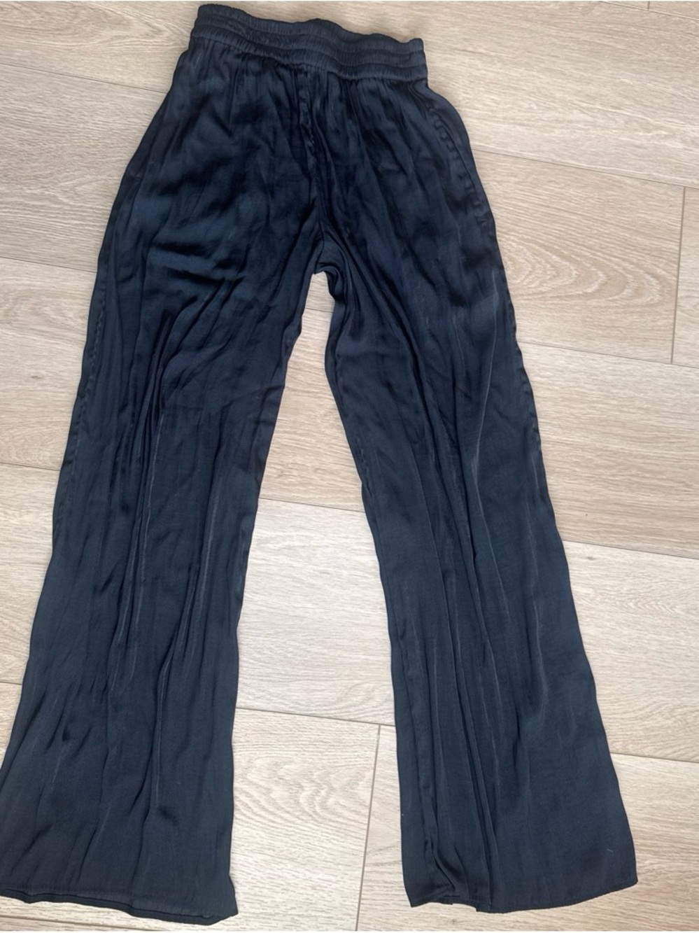 Philosophy Black Wide-Leg Pleated Trousers